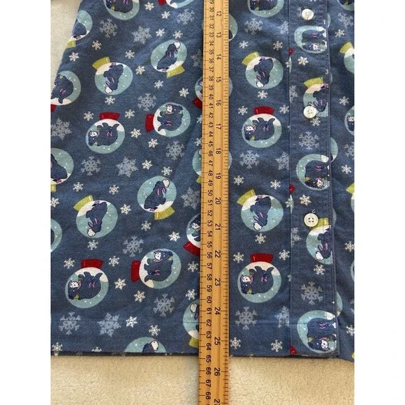 Vintage Disney Store Womens Pajamas Shirt Top Medium Flannel Eeyore Snow Globe - Picture 5 of 11